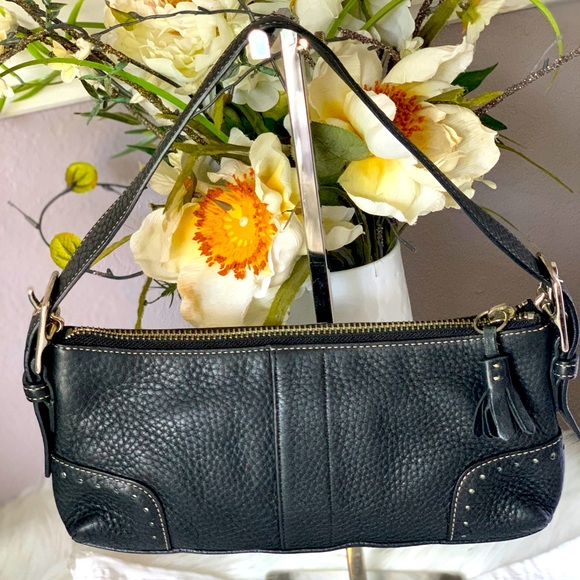 Coach Hobo Vintage Y2K Black Leather MiniBaguette Satchel...